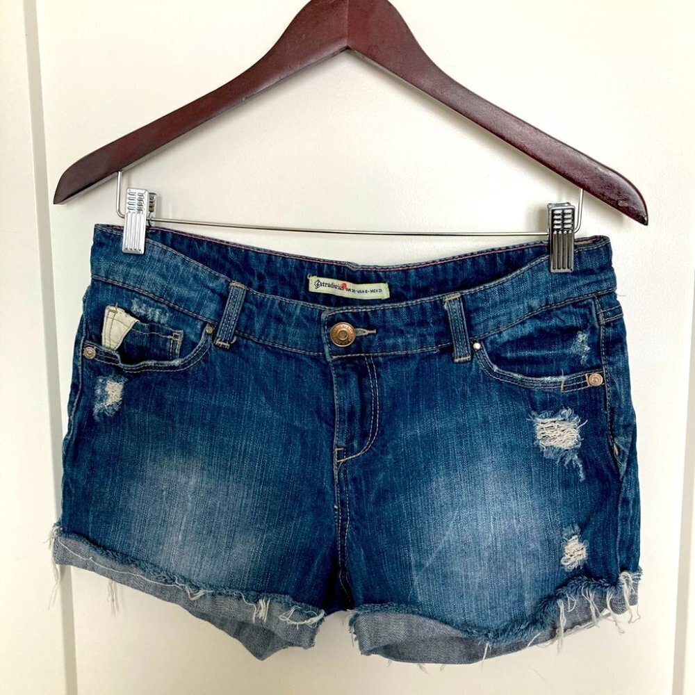STRADIVARIUS Sz 6 Jeans Shorts Distressed Stretch